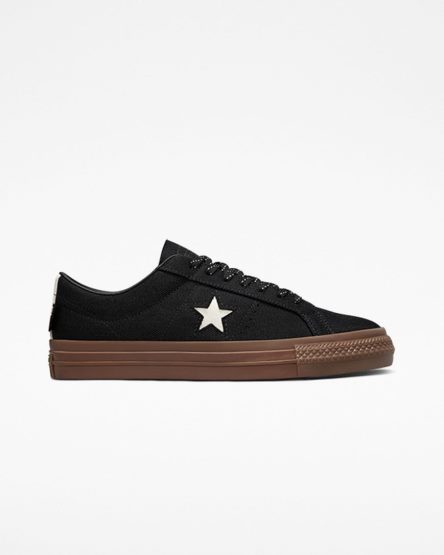 Men's Converse One Star Pro Cordura Canvas Skate Shoes Black / White | AU 94051Z